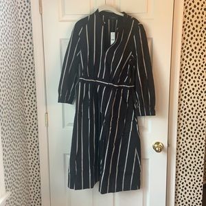 J. Crew Cinched Waist Cotton Poplin Midi Dress